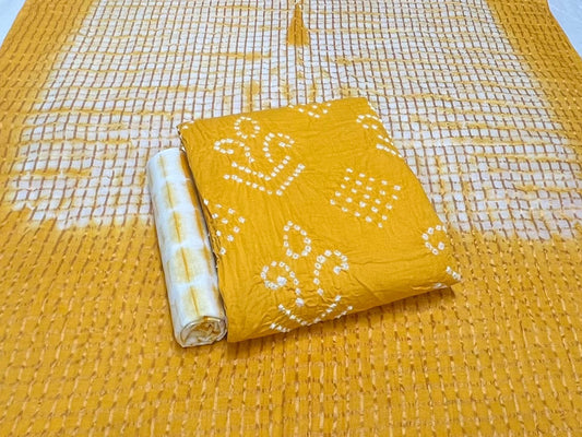 Best quality Bandhani Cotton Suit Set with Cotton Dupatta