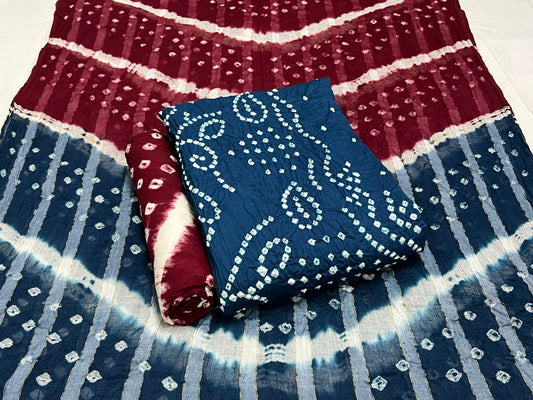 Best quality Bandhani Cotton Suit Set with Cotton Dupatta