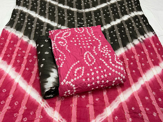 Best quality Bandhani Cotton Suit Set with Cotton Dupatta