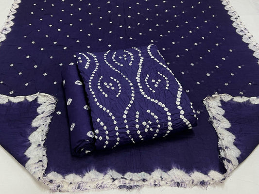 Best quality Bandhani Cotton Suit Set with Cotton Dupatta