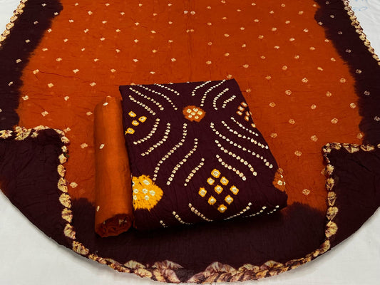 Best quality Bandhani Cotton Suit Set with Cotton Dupatta