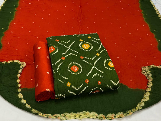 Best quality Bandhani Cotton Suit Set with Cotton Dupatta
