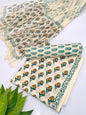 Hand Block Cotton Salwar Suit Set with Chiffon Dupatta  - TSPSCFVJ28