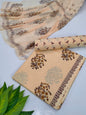 Hand Block Cotton Salwar Suit Set with Chiffon Dupatta  - TSPSCFVJ49