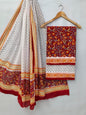 Hand Block Cotton Salwar Suit Set with Cotton Dupatta  - TSPSMVV12