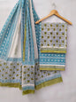 Hand Block Cotton Salwar Suit Set with Cotton Dupatta  - TSPSMVV14