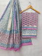 Hand Block Cotton Salwar Suit Set with Cotton Dupatta  - TSPSMVV27