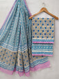 Hand Block Cotton Salwar Suit Set with Cotton Dupatta  - TSPSMVV42