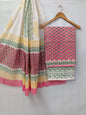 Hand Block Cotton Salwar Suit Set with Cotton Dupatta  - TSPSMVV5