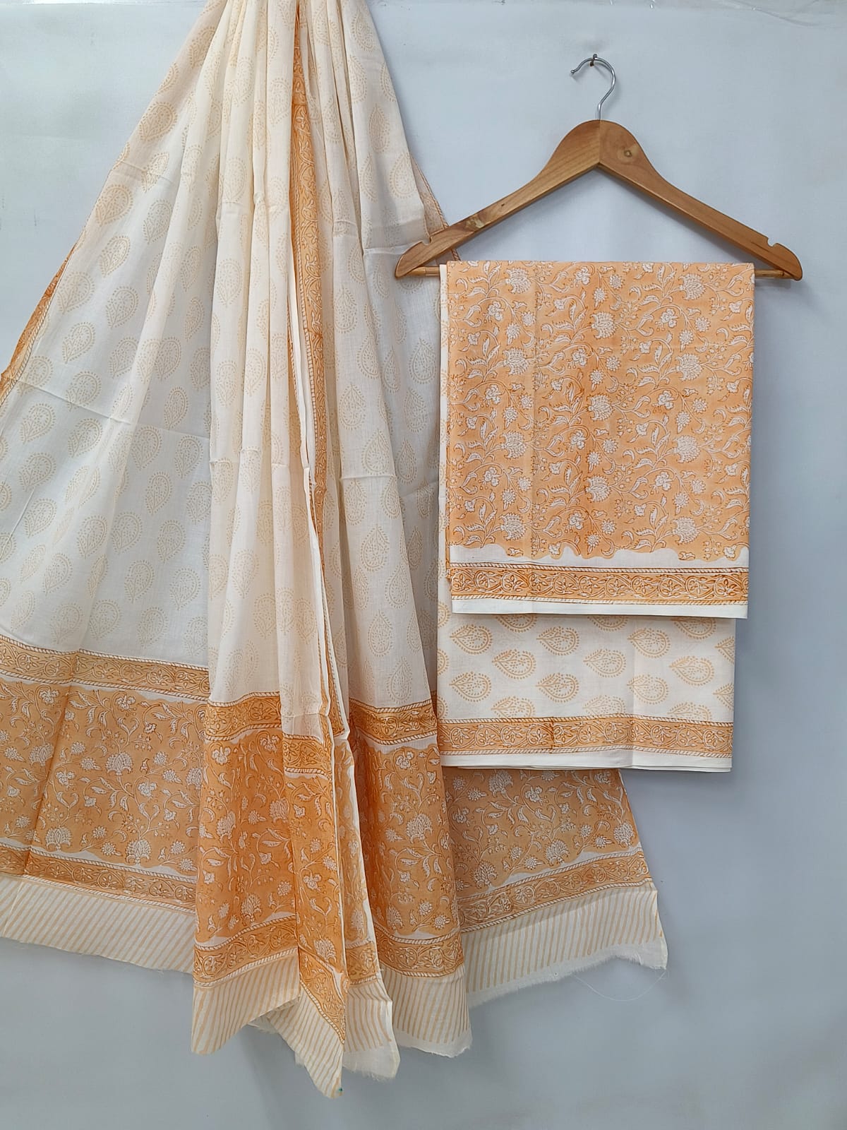 Hand Block Cotton Salwar Suit Set with Cotton Dupatta  - TSPSMVV7