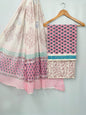 Hand Block Cotton Salwar Suit Set with Cotton Dupatta  - TSPSMTP57