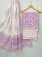 Hand Block Cotton Salwar Suit Set with Cotton Dupatta  - TSPSMTP58