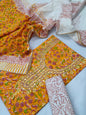 Cotton Gota Patti Neck Work Block Printed Suit Set with Cotton Dupatta - TSPSGPMVJ17
