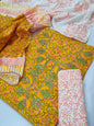 Cotton Gota Patti Neck Work Block Printed Suit Set with Cotton Dupatta - TSPSGPMVJ41