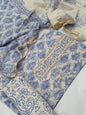 Tie Work Hand Block Suit Set with Cotton Dupatta - TSPSTWCHVJ6