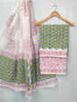 Hand Block Cotton Salwar Suit Set with Cotton Dupatta  - TSPSMVJ20