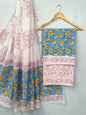 Hand Block Cotton Salwar Suit Set with Cotton Dupatta  - TSPSMVJ60