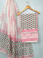 Hand Block Cotton Salwar Suit Set with Cotton Dupatta  - TSPSMVJ90