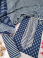 Tie Work Suit Set with Cotton Dupatta - TSPSMTWVJ31