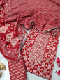 Tie Work Suit Set with Cotton Dupatta - TSPSMTWVJ54