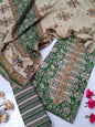 Tie Work Suit Set with Cotton Dupatta - TSPSMTWVJ9